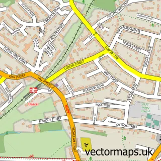 Street map sample of Elsecar, South Yorkshire