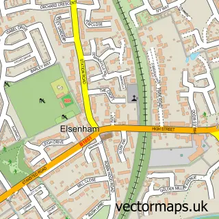 Street map sample of Elsenham, Essex
