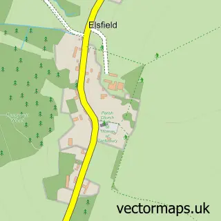 Street map sample of Elsfield, Oxfordshire
