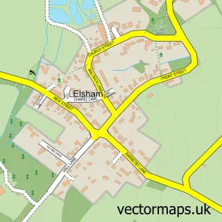 Street map sample of Elsham, Lincolnshire