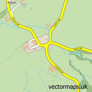 Street map sample of Elslack, North Yorkshire