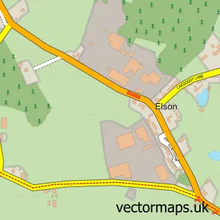Street map sample of Elson, Shropshire