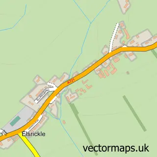 Street map sample of Elsrickle, Lanarkshire