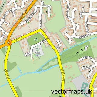 Street map sample of Elstow, Bedfordshire