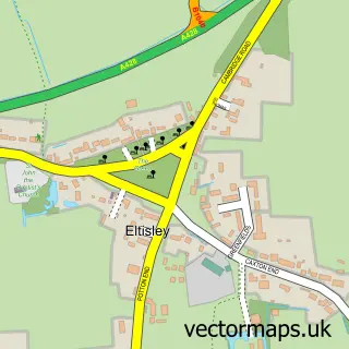 Street map sample of Eltisley, Cambridgeshire