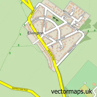 Street map sample of Elvington, Kent