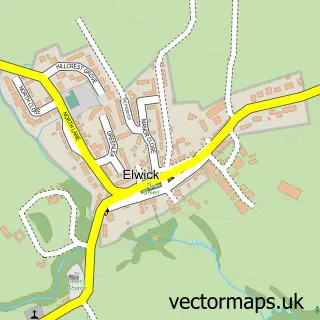Street map sample of Elwick, Durham