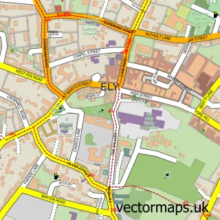 Street map sample of Ely, Cambridgeshire