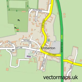 Street map sample of Emberton, Buckinghamshire