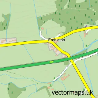 Street map sample of Embleton, Cumbria
