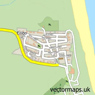 Street map sample of Embo, Sutherland