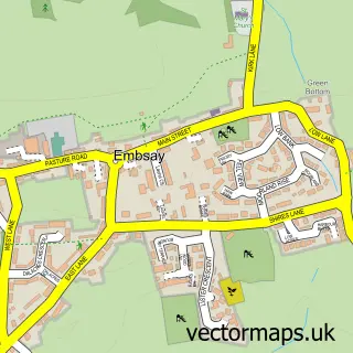 Street map sample of Embsay, North Yorkshire