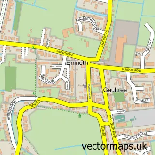 Street map sample of Emneth, Norfolk