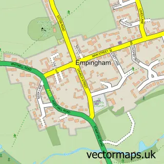 Street map sample of Empingham, Rutland