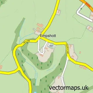 Street map sample of Empshott, Hampshire