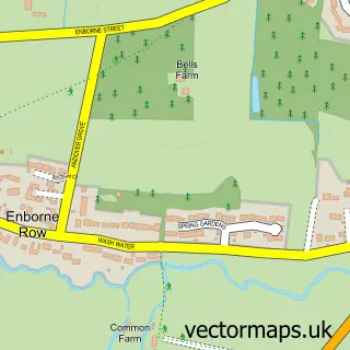 Street map sample of Enborne Row, Berkshire