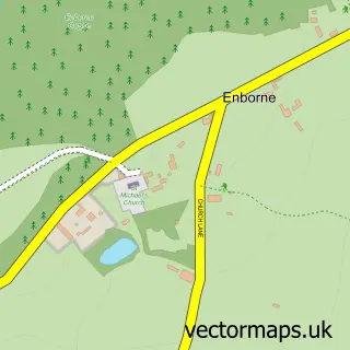 Street map sample of Enborne, Berkshire