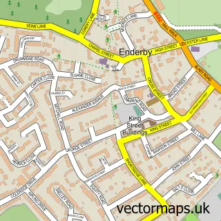 Street map sample of Enderby, Leicestershire