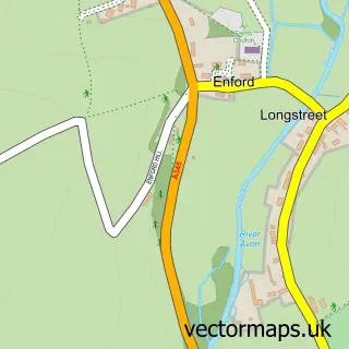 Street map sample of Enford, Wiltshire