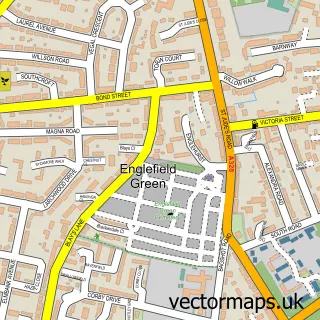 Street map sample of Englefield Green, Surrey