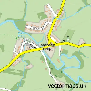 Street map sample of Ennerdale Bridge, Cumbria