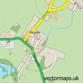 Street map sample of Enville, Staffordshire