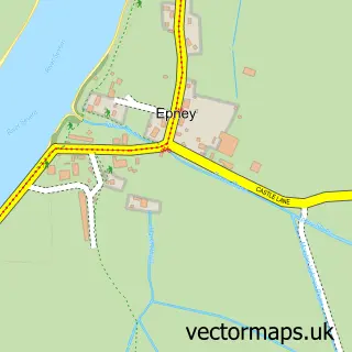Street map sample of Epney, Gloucestershire