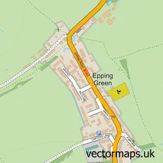 Street map sample of Epping Green, Essex