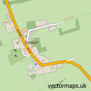 Street map sample of Eriswell, Suffolk