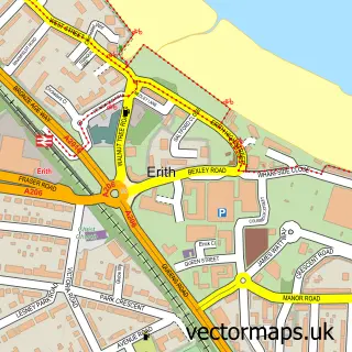 Street map sample of Erith, Greater London