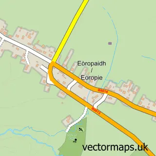 Street map sample of Eòropaidh, Western Isles