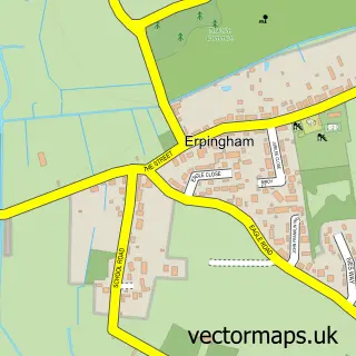Street map sample of Erpingham, Norfolk