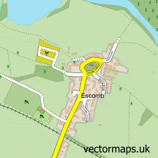 Street map sample of Escomb, Durham