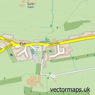 Street map sample of Esh, Durham