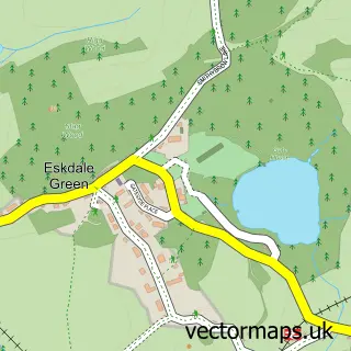 Street map sample of Eskdale Green, Cumbria
