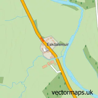 Street map sample of Eskdalemuir, Dumfries
