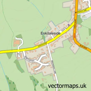 Street map sample of Eskdaleside, North Yorkshire