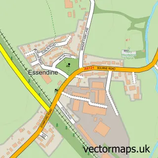 Street map sample of Essendine, Rutland