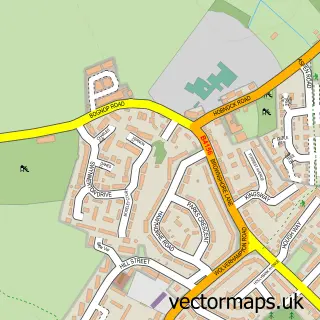 Street map sample of Essington, Staffordshire