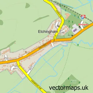 Street map sample of Etchingham, East Sussex