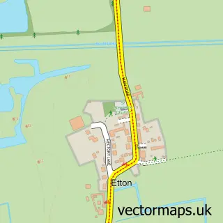 Street map sample of Etton, Cambridgeshire