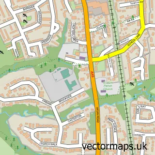 Street map sample of Euxton, Lancashire