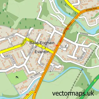 Street map sample of Evanton, Ross and Cromarty