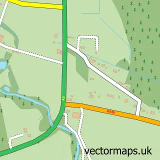 Street map sample of Evelix, Sutherland