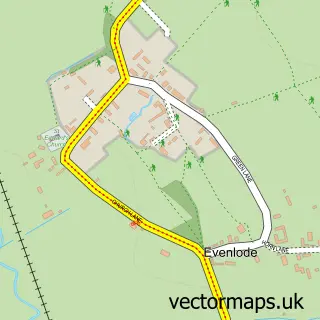 Street map sample of Evenlode, Gloucestershire