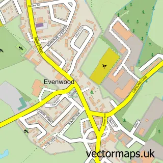 Street map sample of Evenwood, Durham