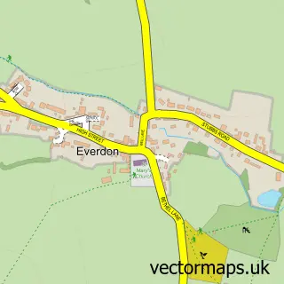 Street map sample of Everdon, Northamptonshire