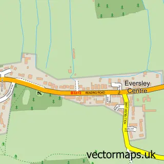 Street map sample of Eversley Centre, Hampshire