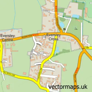 Street map sample of Eversley Cross, Hampshire