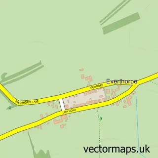 Street map sample of Everthorpe, East Riding of Yorkshire
